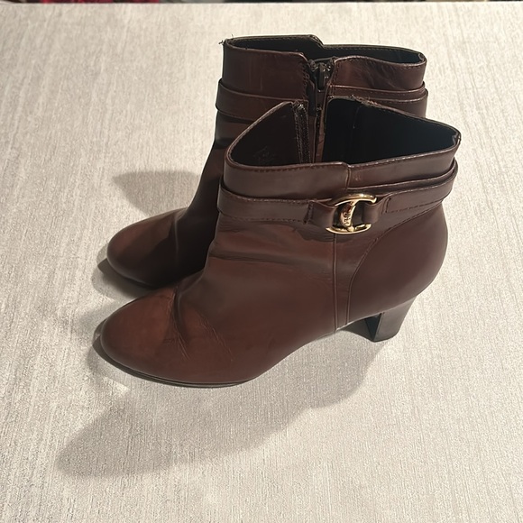Lauren Ralph Lauren Buckle Heel Ankle Boots - Picture 5 of 10